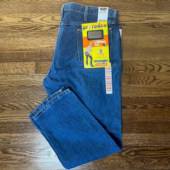 VTG Deadstock Wrangler Denim Jeans 13MWZ Cowboy Cut Mens 40x30 Western Rodeo USA - Picture 1 of 8
